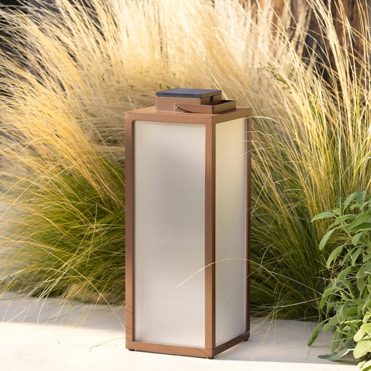 Tradition LED-aurinkolyhty, corten, korkeus 65 cm