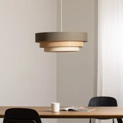 Triniti-riippuvalaisin, ruskea/beige/cream, Ø 60 cm, tekstiili