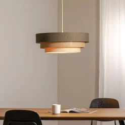 Triniti-riippuvalaisin, ruskea/beige/cream, Ø 60 cm, tekstiili