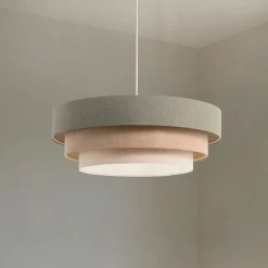 Triniti-riippuvalaisin, vihreä/beige/kermanvärinen, Ø 60 cm, tekstiili