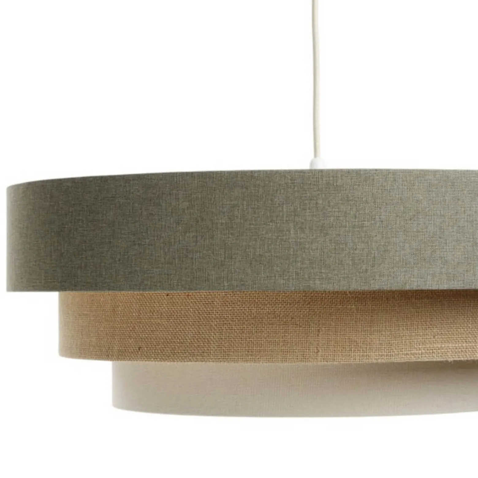 Triniti-riippuvalaisin, vihreä/beige/kermanvärinen, Ø 60 cm, tekstiili