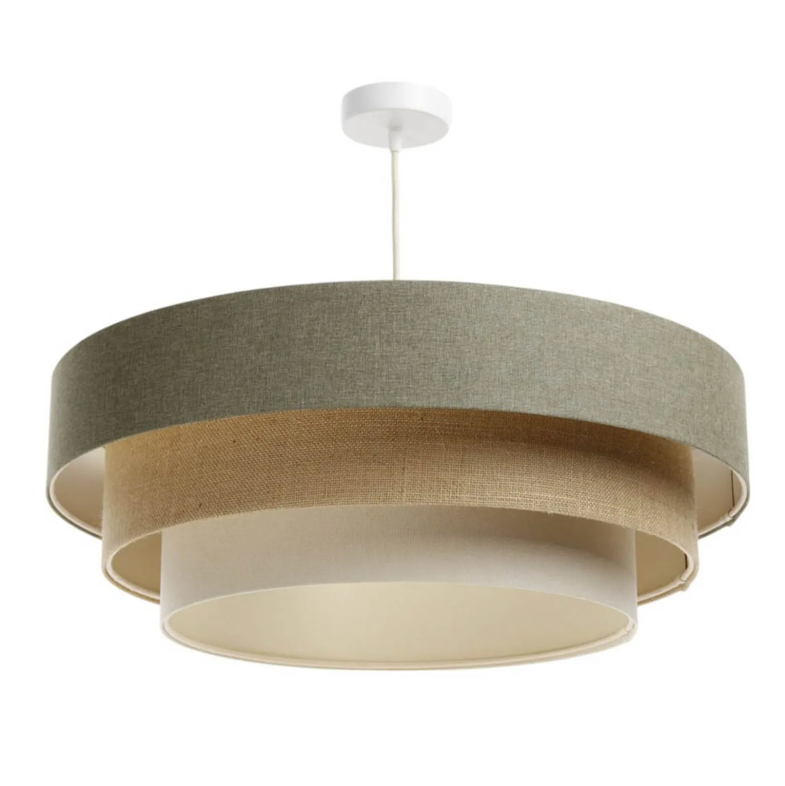 Triniti-riippuvalaisin, vihreä/beige/kermanvärinen, Ø 60 cm, tekstiili