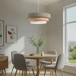 Triniti-riippuvalaisin, vihreä/beige/kermanvärinen, Ø 60 cm, tekstiili