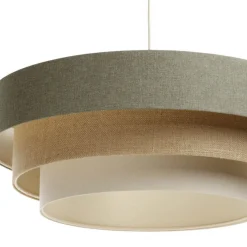 Triniti-riippuvalaisin, vihreä/beige/kermanvärinen, Ø 60 cm, tekstiili