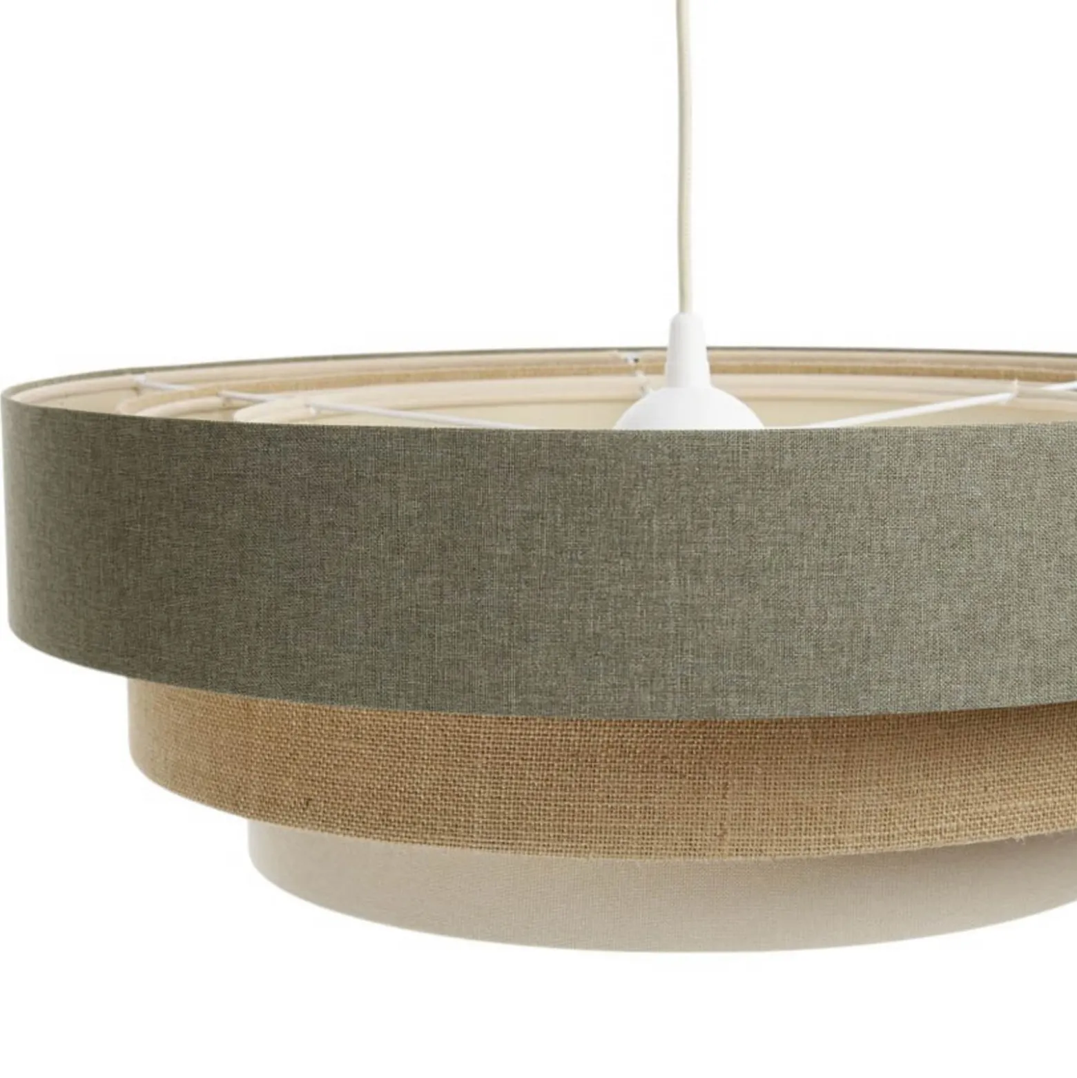 Triniti-riippuvalaisin, vihreä/beige/kermanvärinen, Ø 60 cm, tekstiili