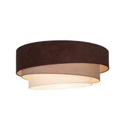 Trio-kattovalaisin, ruskea/beige, halkaisija 60 cm, tekstiili, E27
