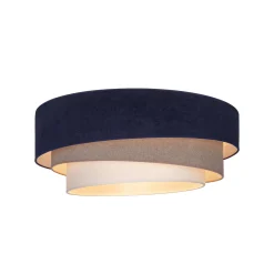 Trio-kattovalaisin, tummansininen/beige, halkaisija 60 cm, tekstiili, E27
