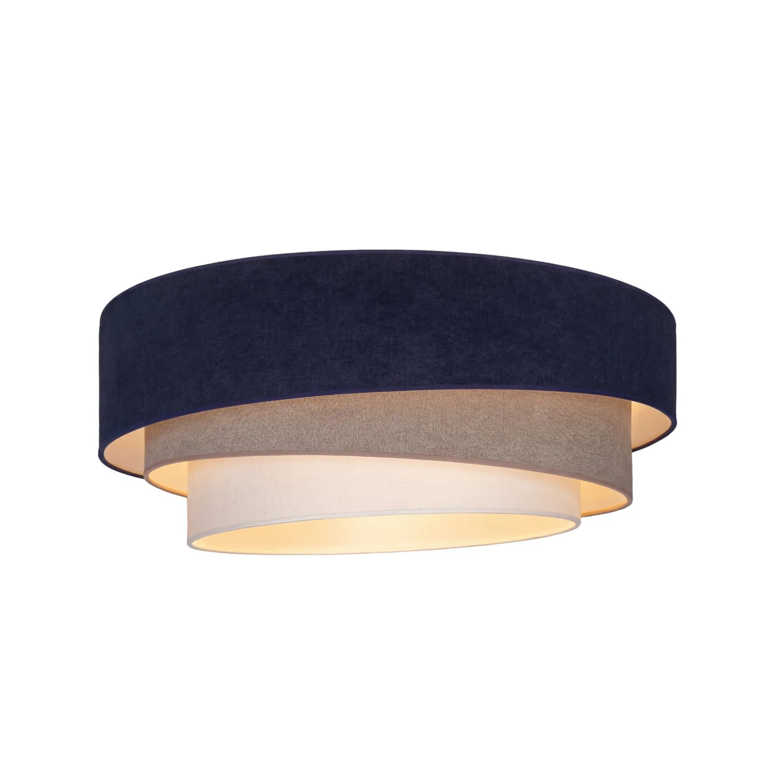 Trio-kattovalaisin, tummansininen/beige, halkaisija 60 cm, tekstiili, E27