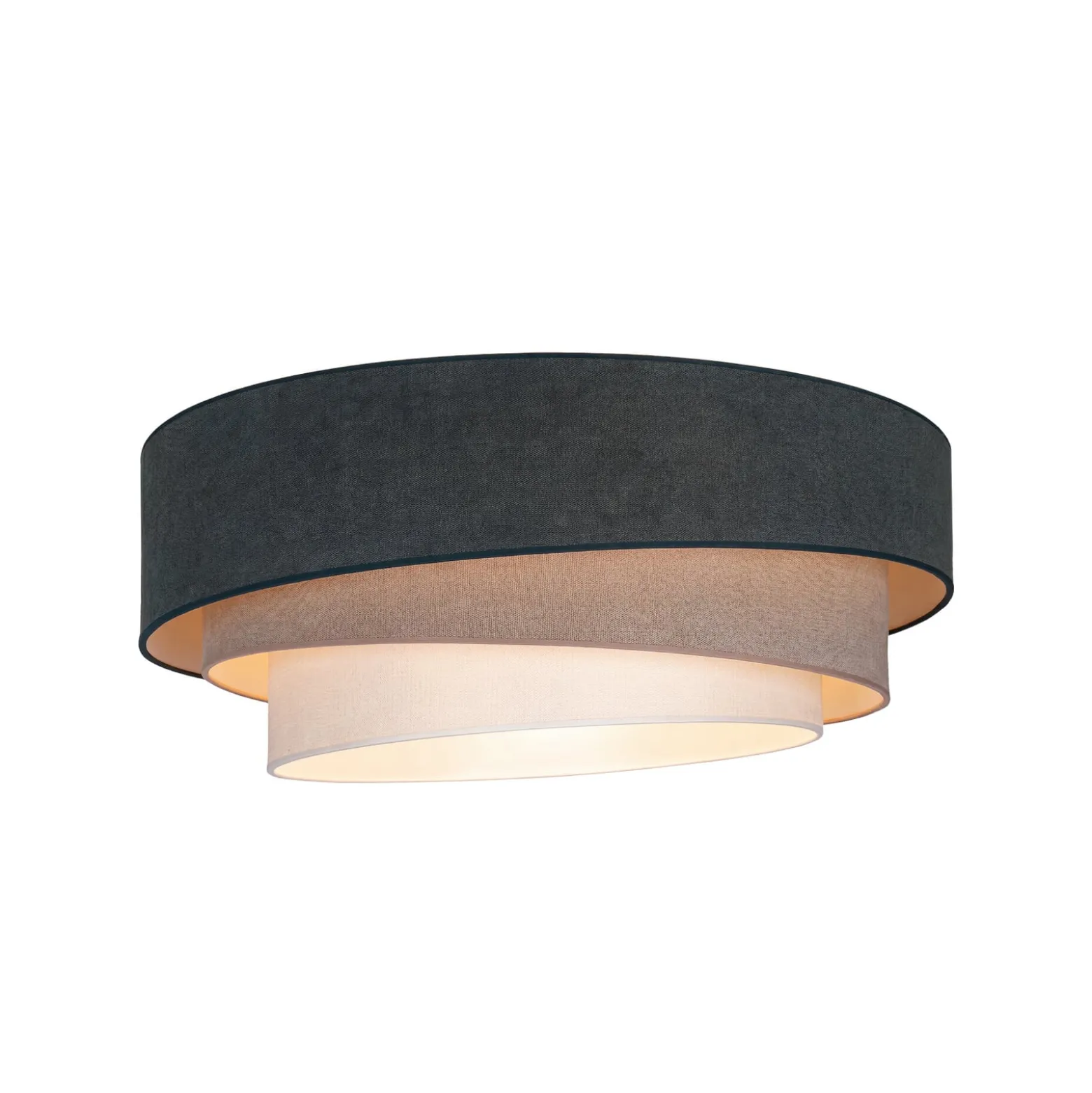 Trio-kattovalaisin, vihreä/beige, Ø 60 cm, tekstiili, E27