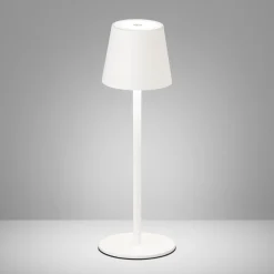 Tropea-LED-pöytälamppu, akku, hiekanvalkoinen