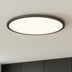 Tuco-LED-kattovalaisin CCT, himmennys, musta Ø50cm