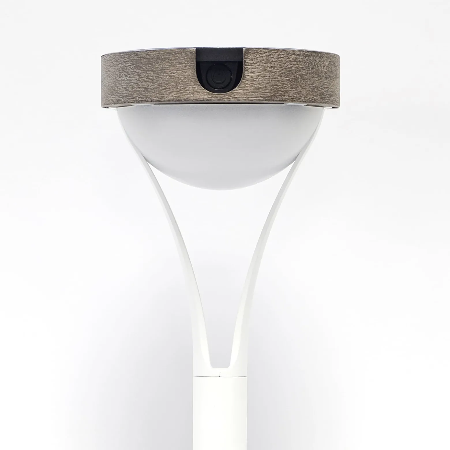Tyble LED-aurinkopöytävalaisin, valkoinen / teak, 2700 K, 200 lm