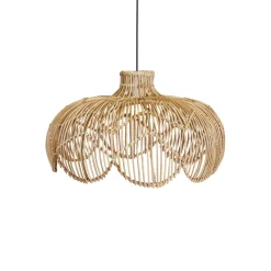 Ulkoriippuvalaisin Belle, luonnonvärinen rottinki, Ø 43 cm, pistoke IP44