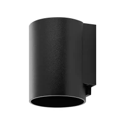 Ulkoseinälamppu CAN, musta, 1-lamppuinen, Ø 8 cm IP65 metalli GU10