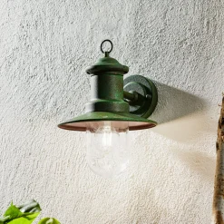 Ulkoseinälamppu Leonie vintage-vihreä