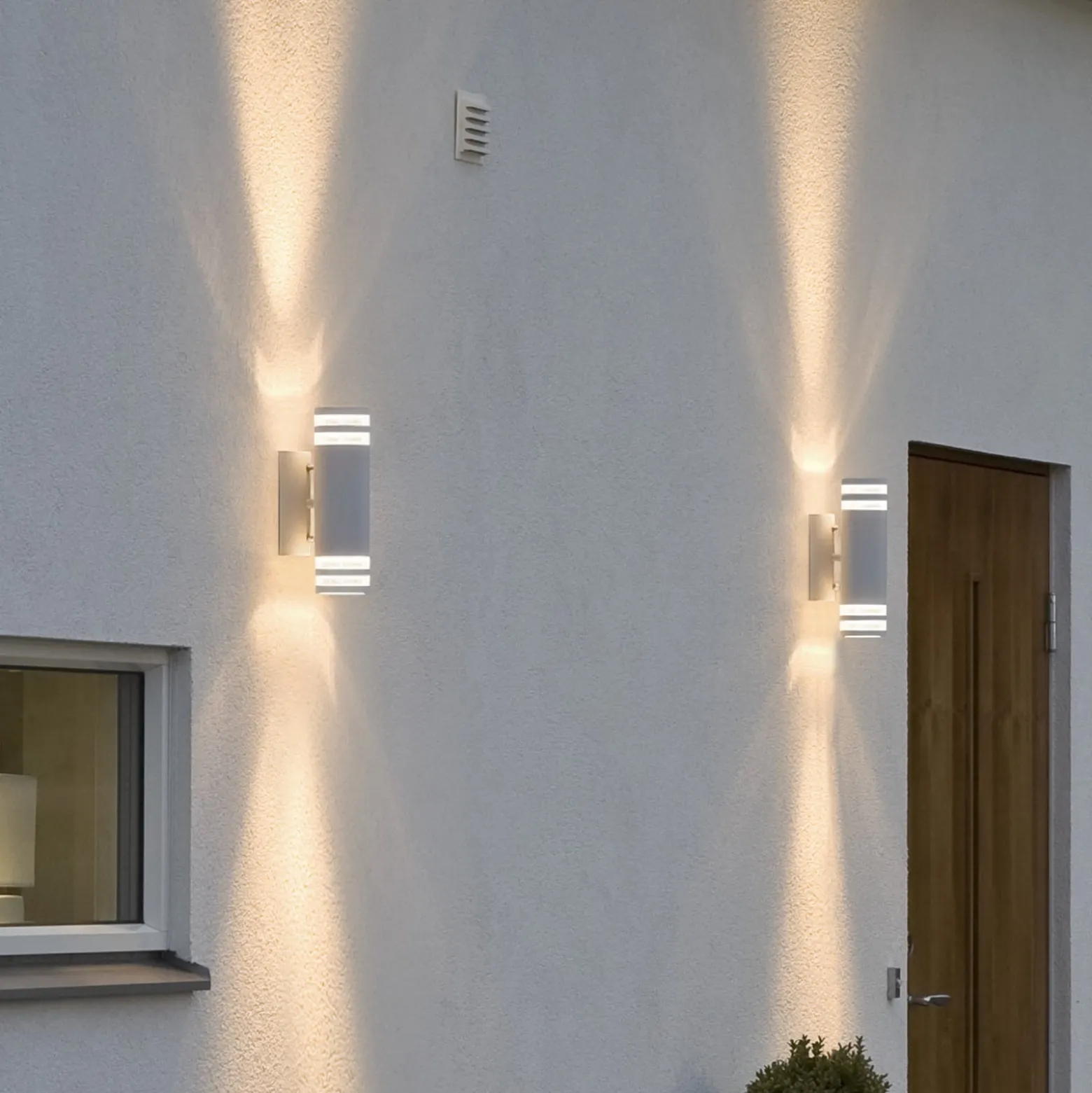 Ulkoseinälamppu Modena, 2-lamppuinen, valkoinen