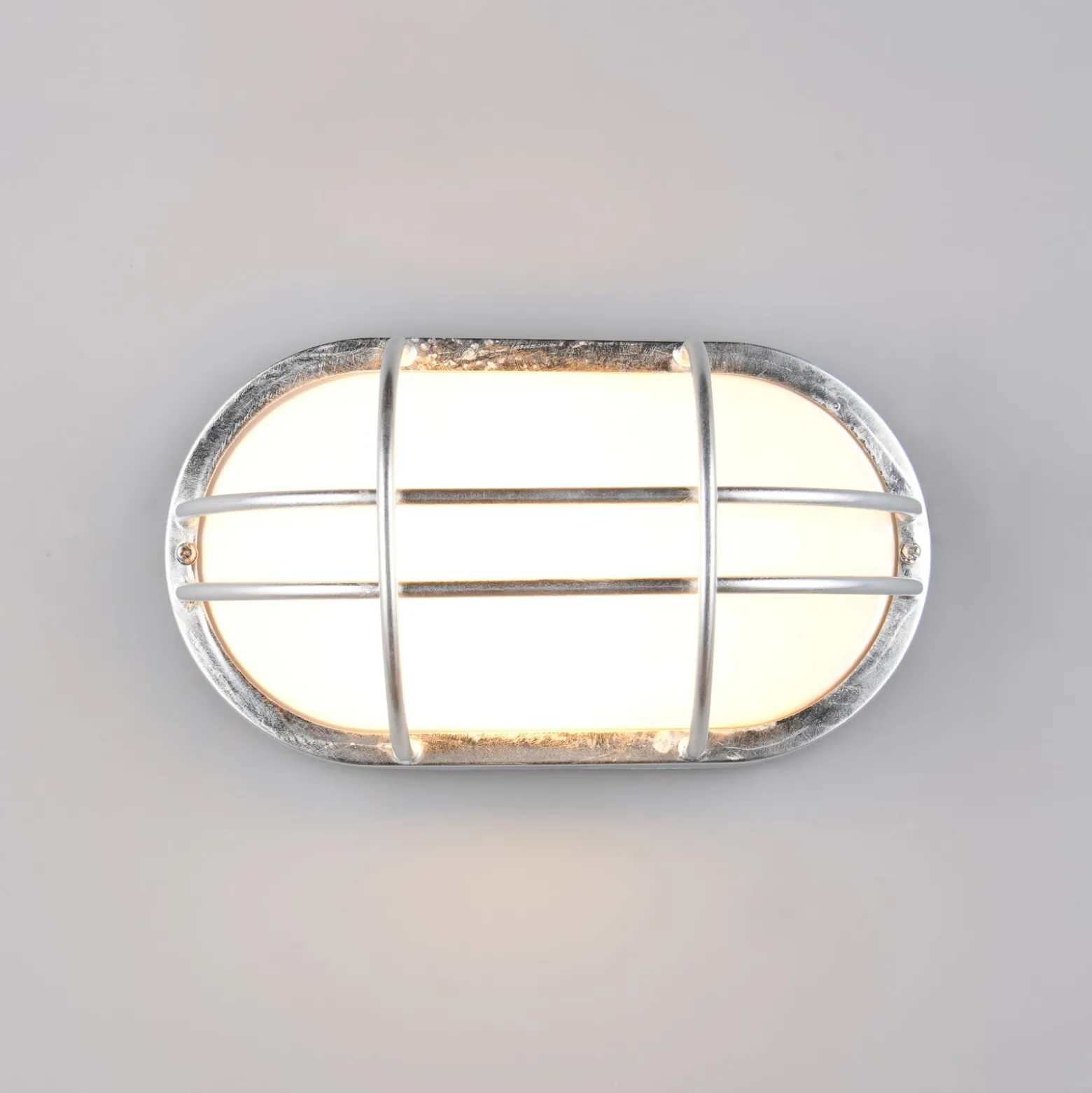 Ulkoseinälamppu Tumen, sinkkivärinen, leveys 26 cm, metalli, IP44
