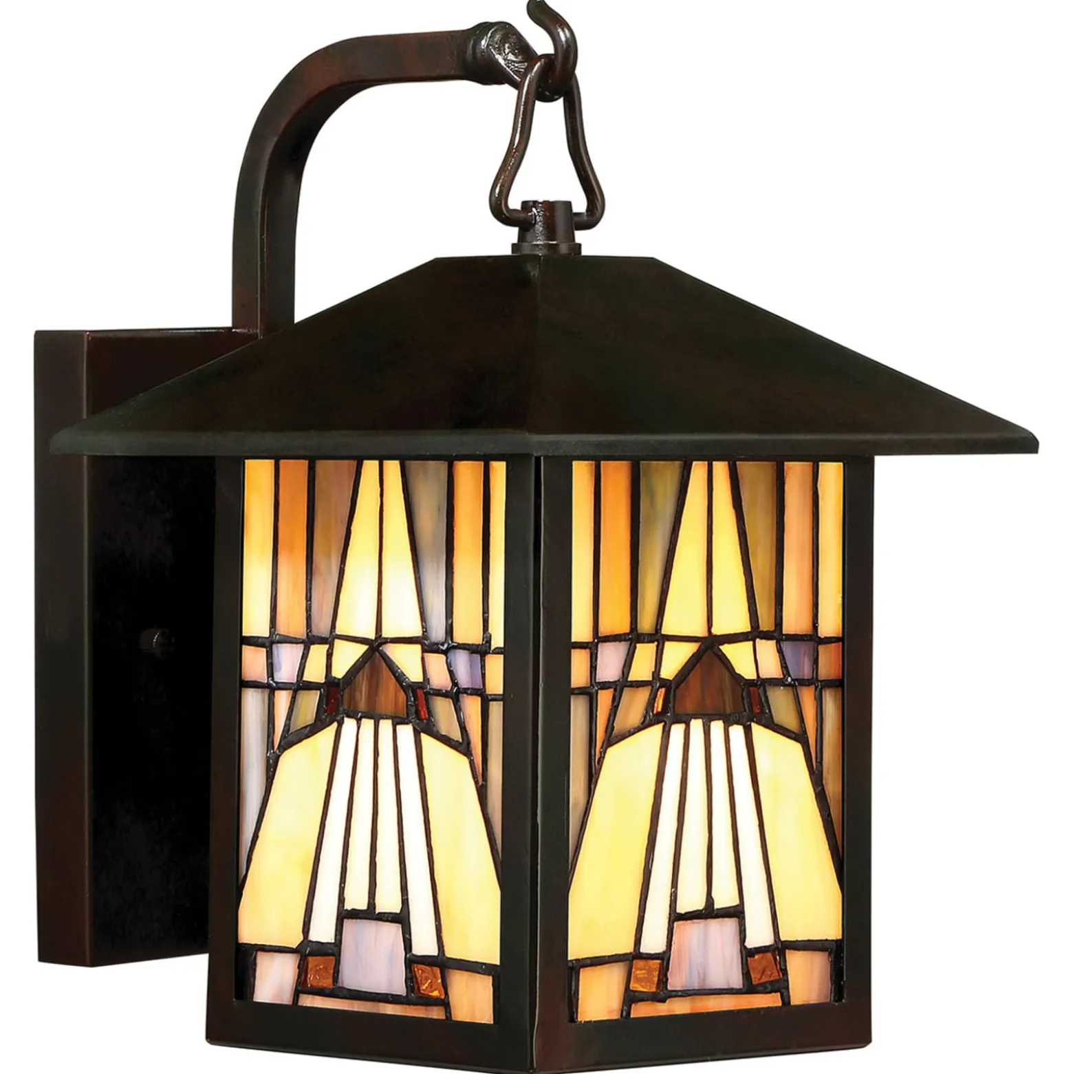 Ulkoseinävalaisin Inglenook, värikäs lasi K 27,8cm