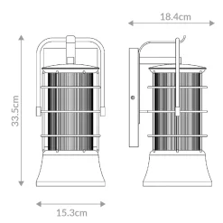 Ulkoseinävalaisin RIVAMAR, korkeus 34 cm, musta/kultainen, IP44 E27