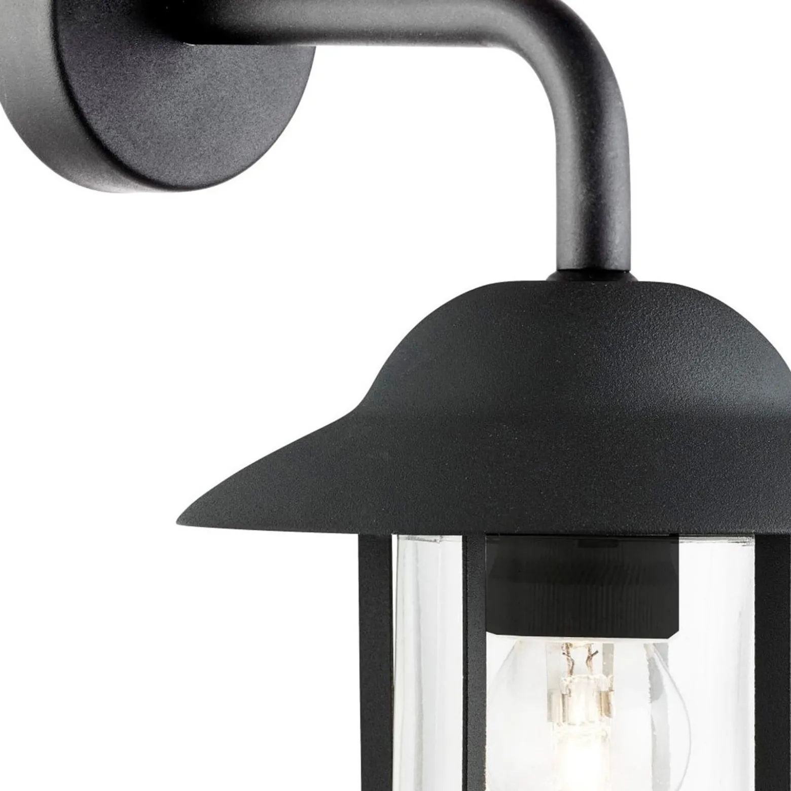 Ulkoseinävalaisin Toronto, musta IP44, teräs, lasi, E27