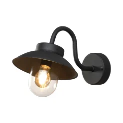 Ulkoseinävalaisin Vega Mini, leveys 22 cm, musta
