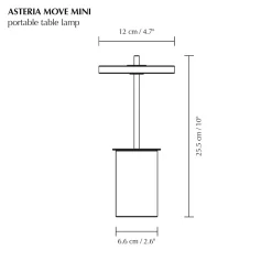 UMAGE akkulamppu Asteria MOVE MINI, marmorinharmaa/teräs, IP44
