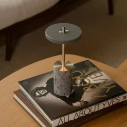 UMAGE akkulamppu Asteria MOVE MINI, marmorinharmaa/teräs, IP44