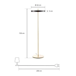 UMAGE Asteria Floor LED-lattiavalaisin musta