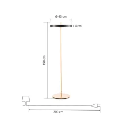 UMAGE Asteria Floor LED-lattiavalo antrasiitti