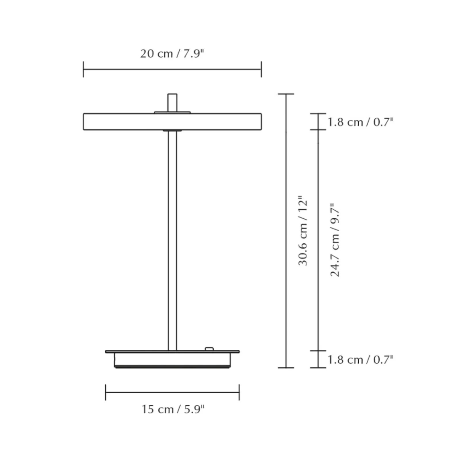 UMAGE LED-akkukäyttöinen pöytälamppu Asteria Move oliivinvihreä/messinki 31 cm