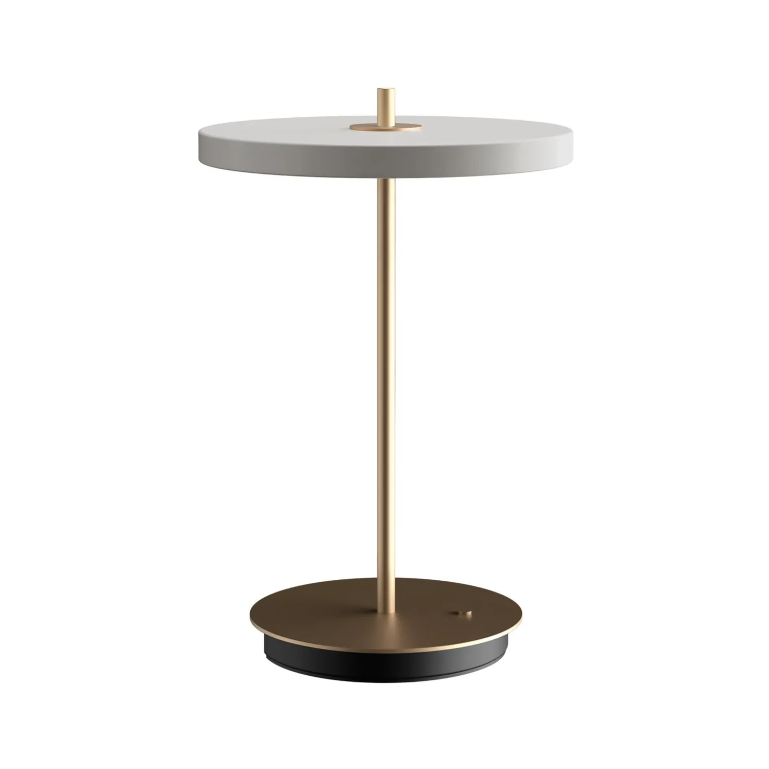 UMAGE LED-akkupöytävalaisin Asteria Move sumunharmaa/messinki 31 cm