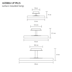 UMAGE LED-kattovalaisin Asteria UP PLUS, antrasiitti Ø 31 cm CCT