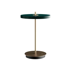 UMAGE LED ladattava pöytävalaisin Asteria Move metsänvihreä/messinki 31cm