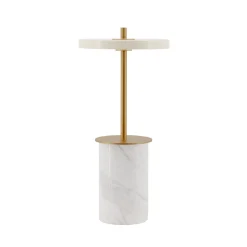 UMAGE LED-ladattava pöytävalaisin Asteria Move Mini, valkoinen 26 cm IP44