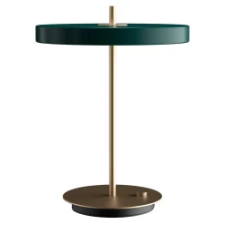 UMAGE LED-pöytävalaisin Asteria Table, USB, metsänvihreä/messinki