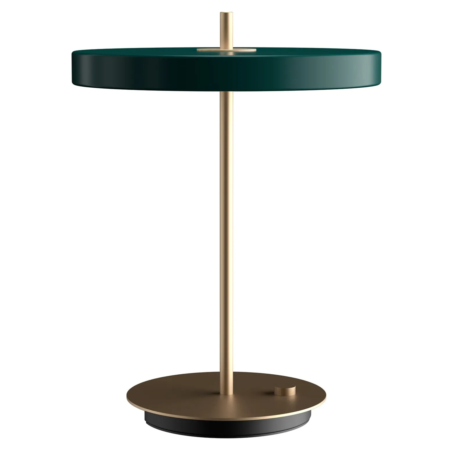 UMAGE LED-pöytävalaisin Asteria Table, USB, metsänvihreä/messinki