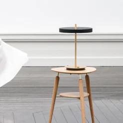UMAGE LED-pöytävalaisin Asteria Table, USB, musta/messinki