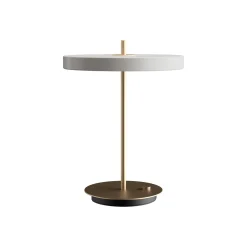 UMAGE LED-pöytävalaisin Asteria Table, USB, vaaleanharmaa/messinki