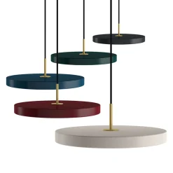 UMAGE LED-riippuvalaisin Asteria Mini, helmenvalkoinen/messinki, Ø 31 cm