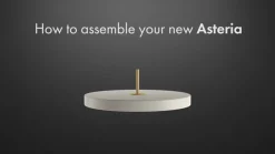 UMAGE LED-riippuvalaisin Asteria Mini, helmenvalkoinen/messinki, Ø 31 cm