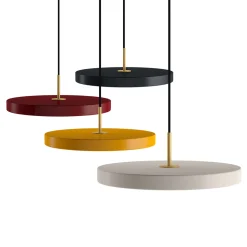 UMAGE LED-riippuvalaisin Asteria Mini safraninkeltainen/messinki Ø 31 cm