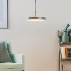 UMAGE LED-riippuvalaisin Asteria Mini, vaaleanvihreä/messinki, Ø 31 cm