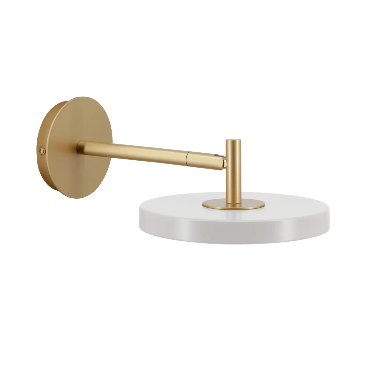 UMAGE LED-seinävalaisin Asteria Short, vaaleanharmaa/messinki, pistoke