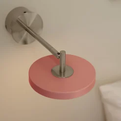 UMAGE LED-seinävalaisin Asteria Short, vaaleanpunainen, teräs, kiinteä johdotus