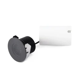 Upotettava LED-kohdevalaisin, musta, Ø 8 cm, alumiini/ruostumaton teräs