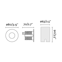 Upotettava LED-kohdevalaisin, musta, Ø 8 cm, alumiini/ruostumaton teräs