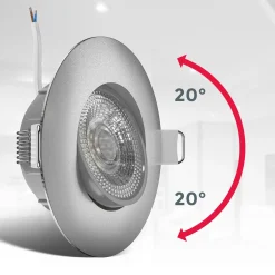 Upotettava LED-kohdevalaisin Slide, 12 kpl:n sarja, mattanikkeli, 3 000 K