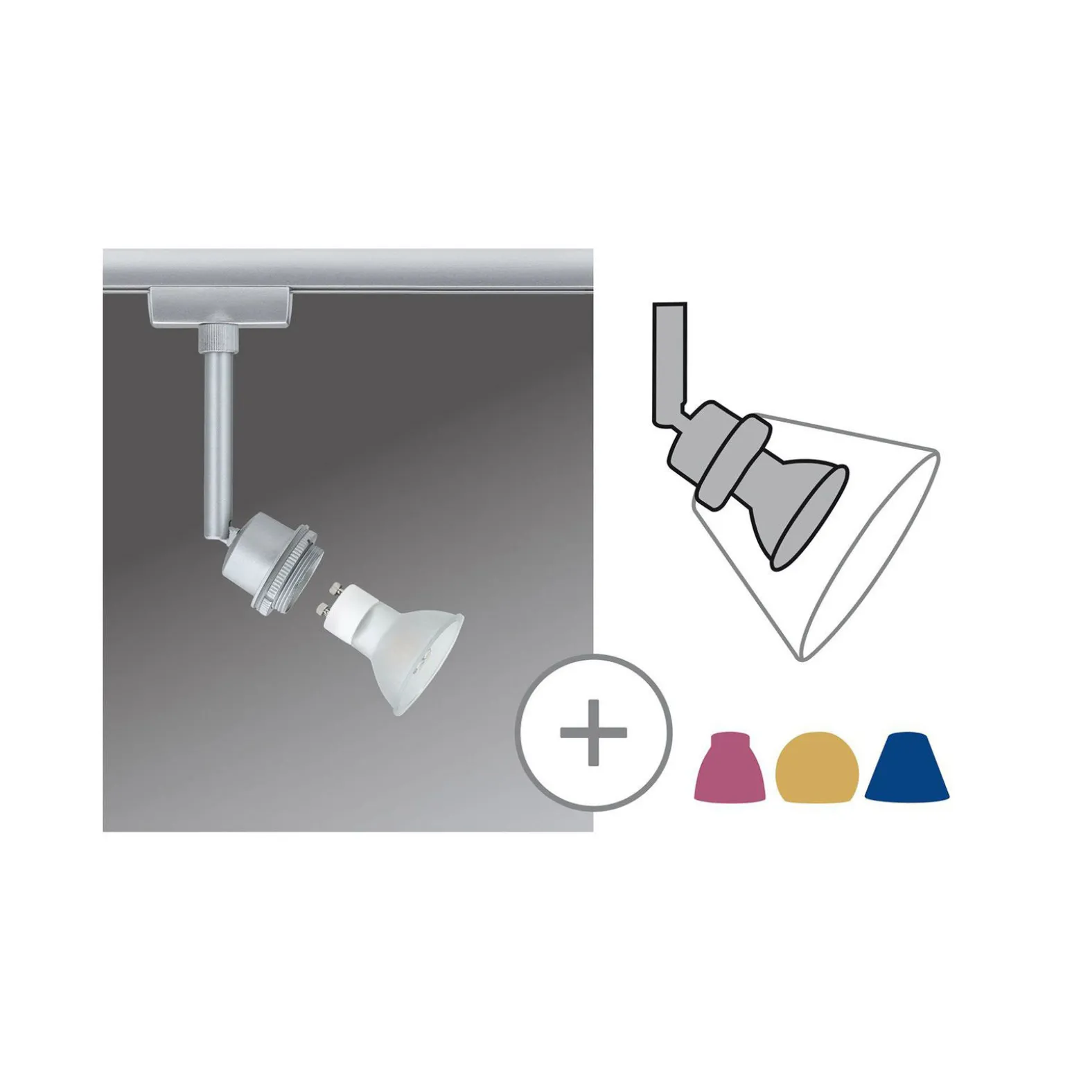 URail LED-spotti 3,5 W GZ10 kromi matta URail LED-spotti 3,5 W GZ10 kromi