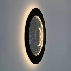 Urano LED-seinävalaisin, ruskea-musta/hopea, Ø 85 cm, rautainen