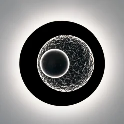 Urano LED-seinävalaisin, ruskeamusta/hopea, Ø 60 cm, rautainen